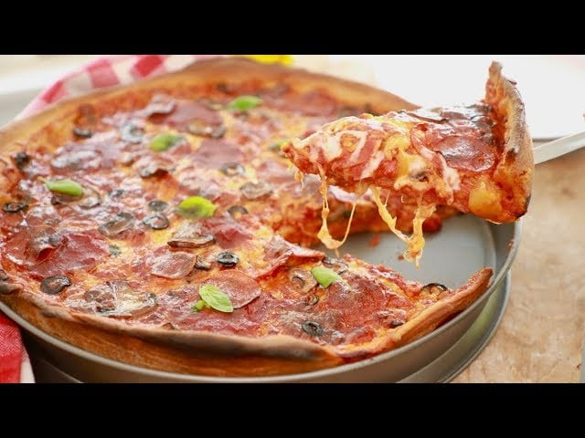 Deep Dish Pizza Recipe - Gemma's Bigger Bolder Baking