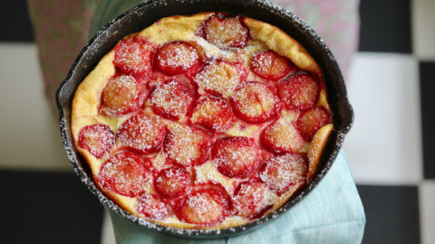 Chocolate Cardamom Plums Clafoutis Recipe