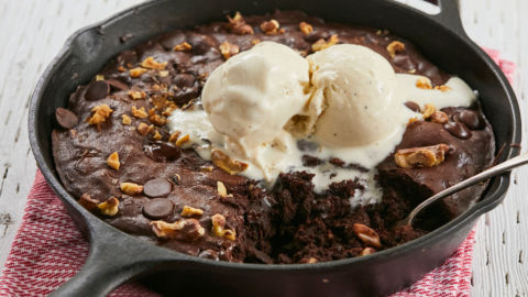 Quick and Easy Skillet Brownie - Just a Taste