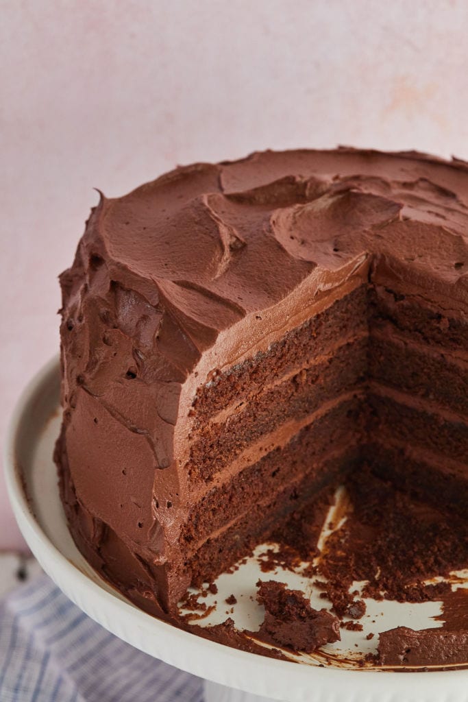 The Best Ever Chocolate Cake With Whipped Dark Chocolate Ganache 