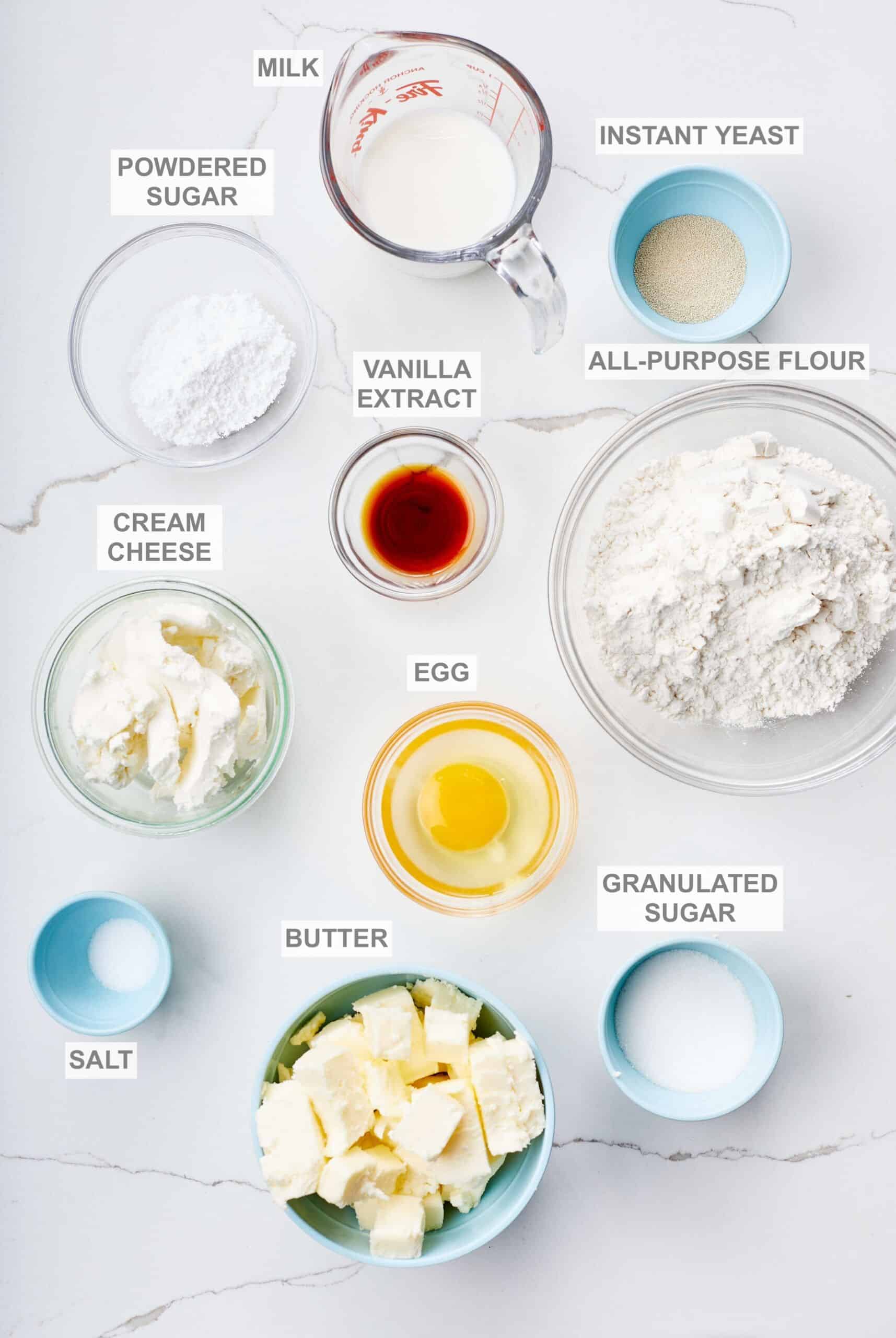 Ingredients for Scratch-Made Cheese Danish
