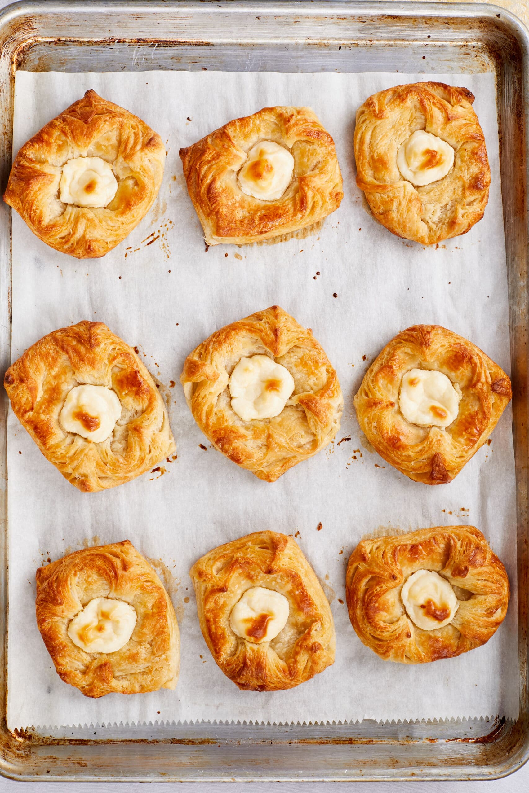 The Cheese Danish are baked until golden brown.