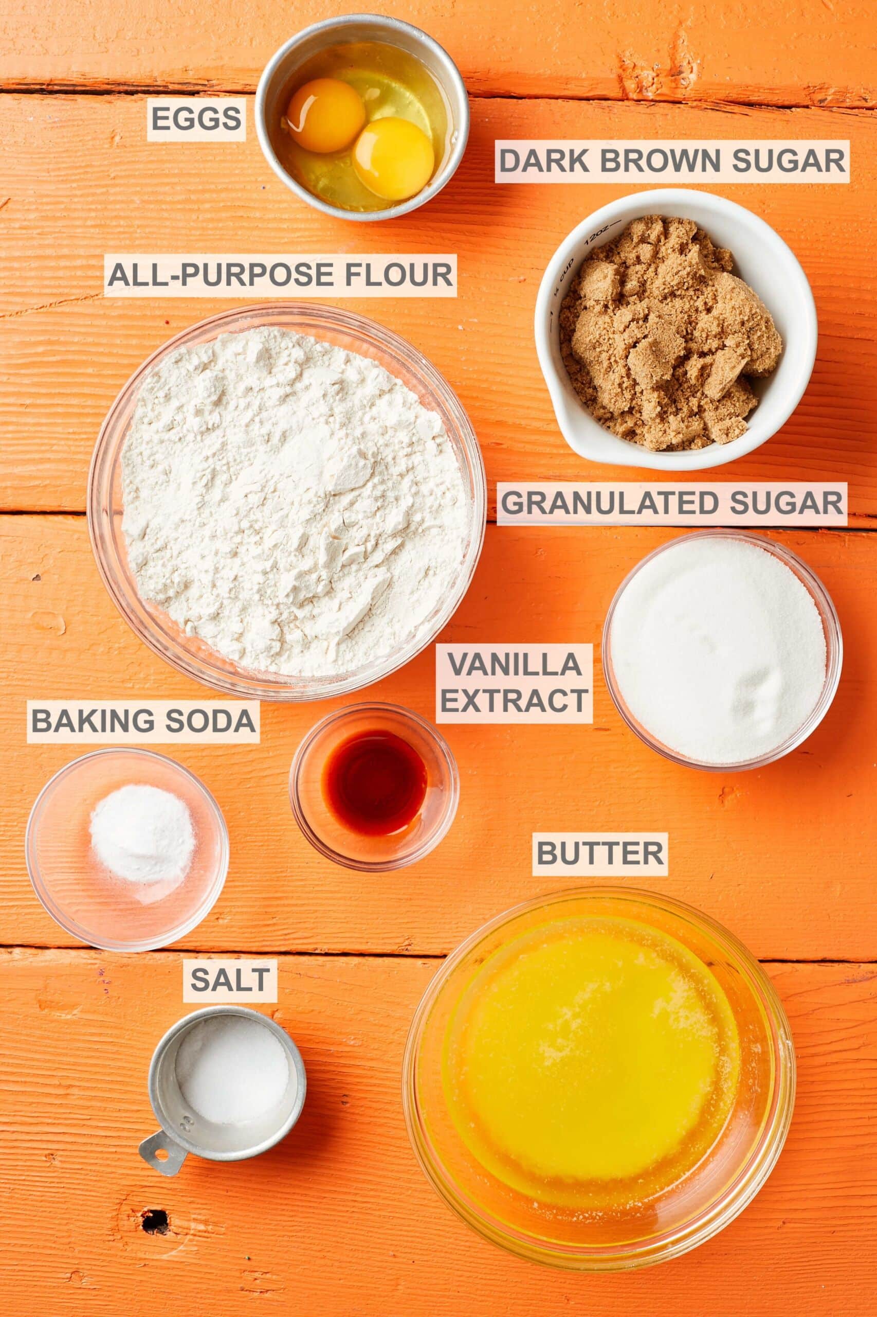 Key Ingredients for the bas dough of Crazy Cookie Dough Recipe with Endless Mix-ins