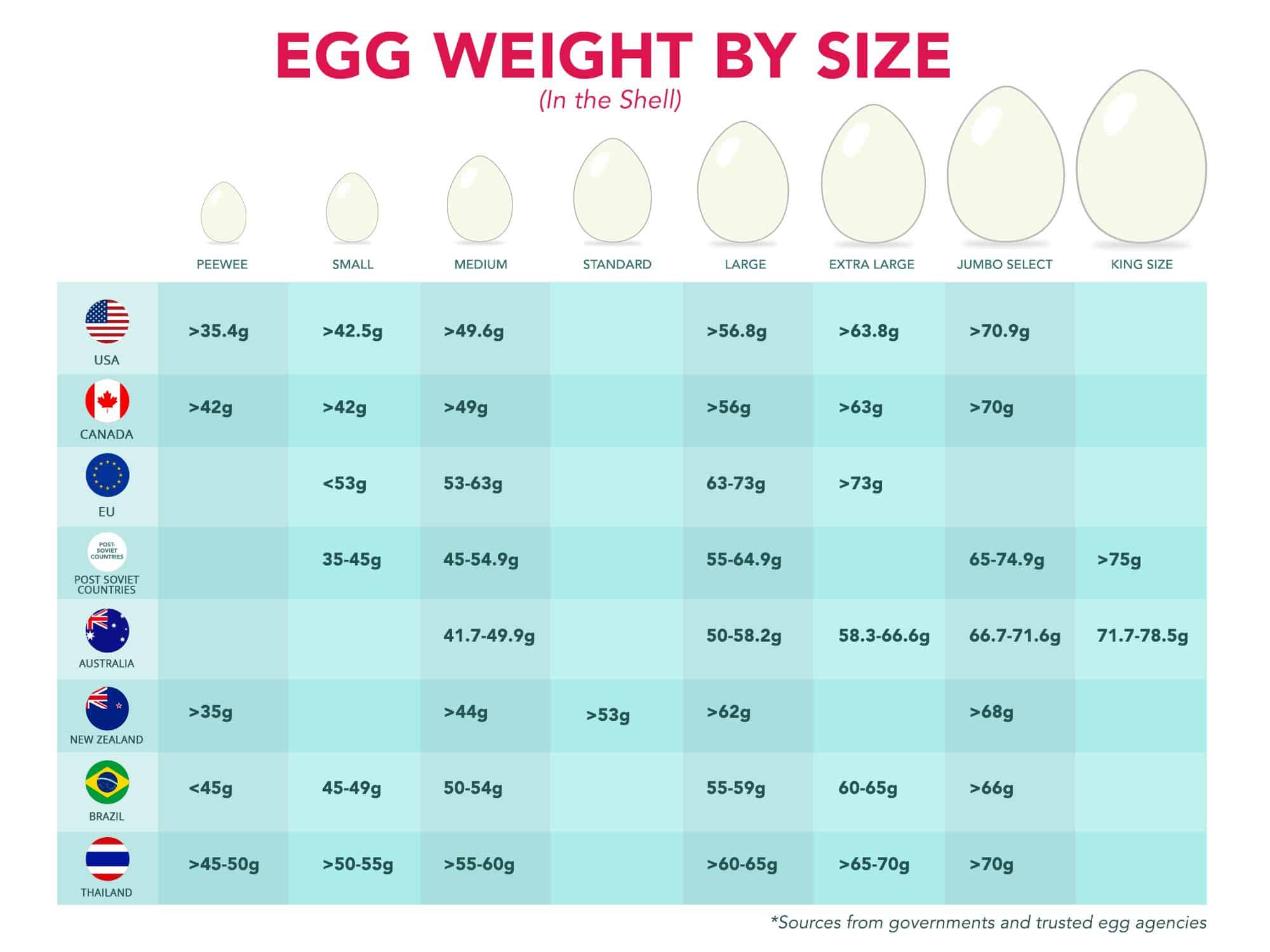 Different Sizes of Eggs, A Guide