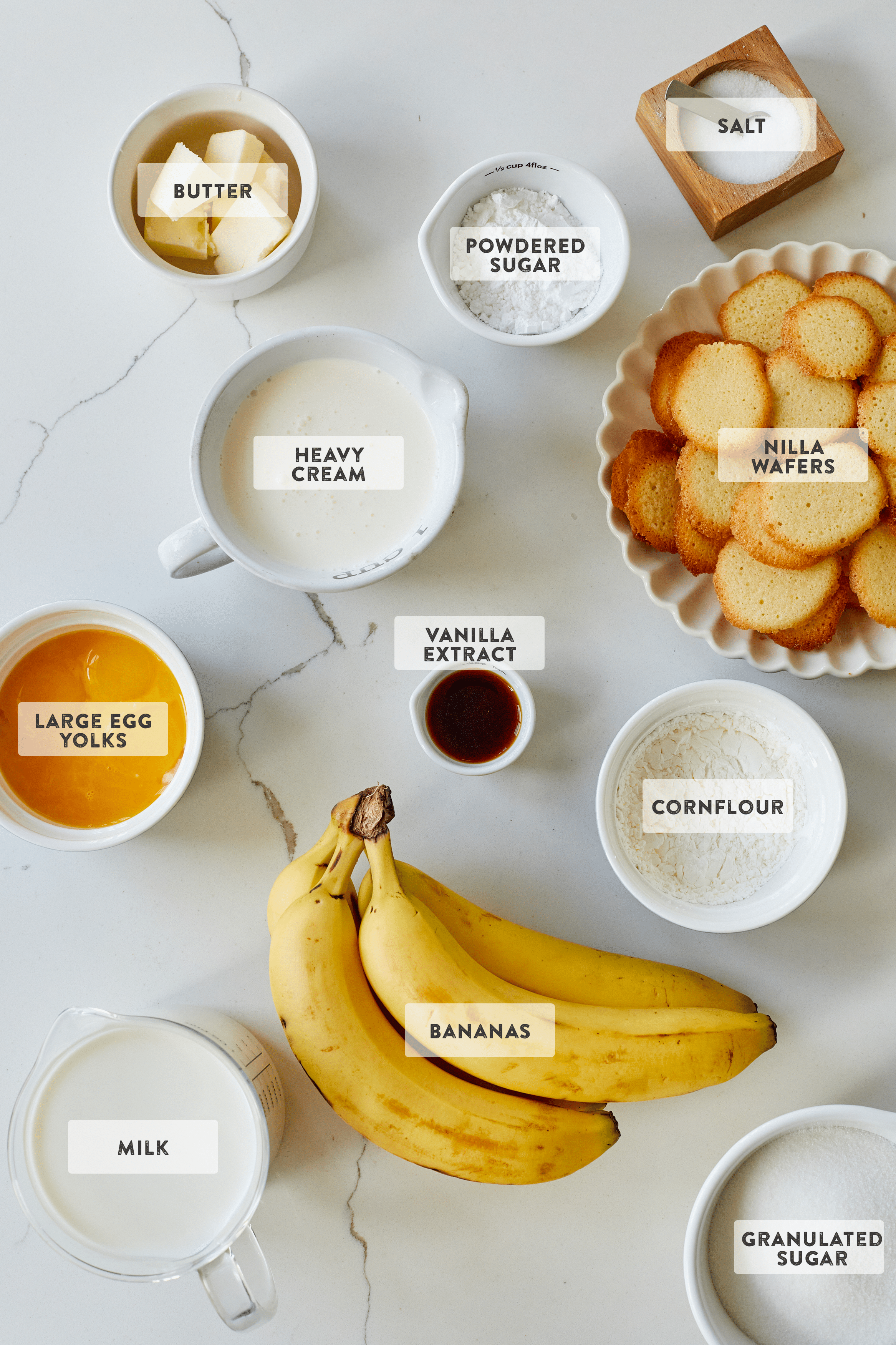 Ingredients for 10-Minute Microwave Banana Pudding