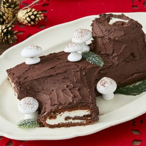 Protein Chocolate Log Cake - The Best Healthy Yule Log!