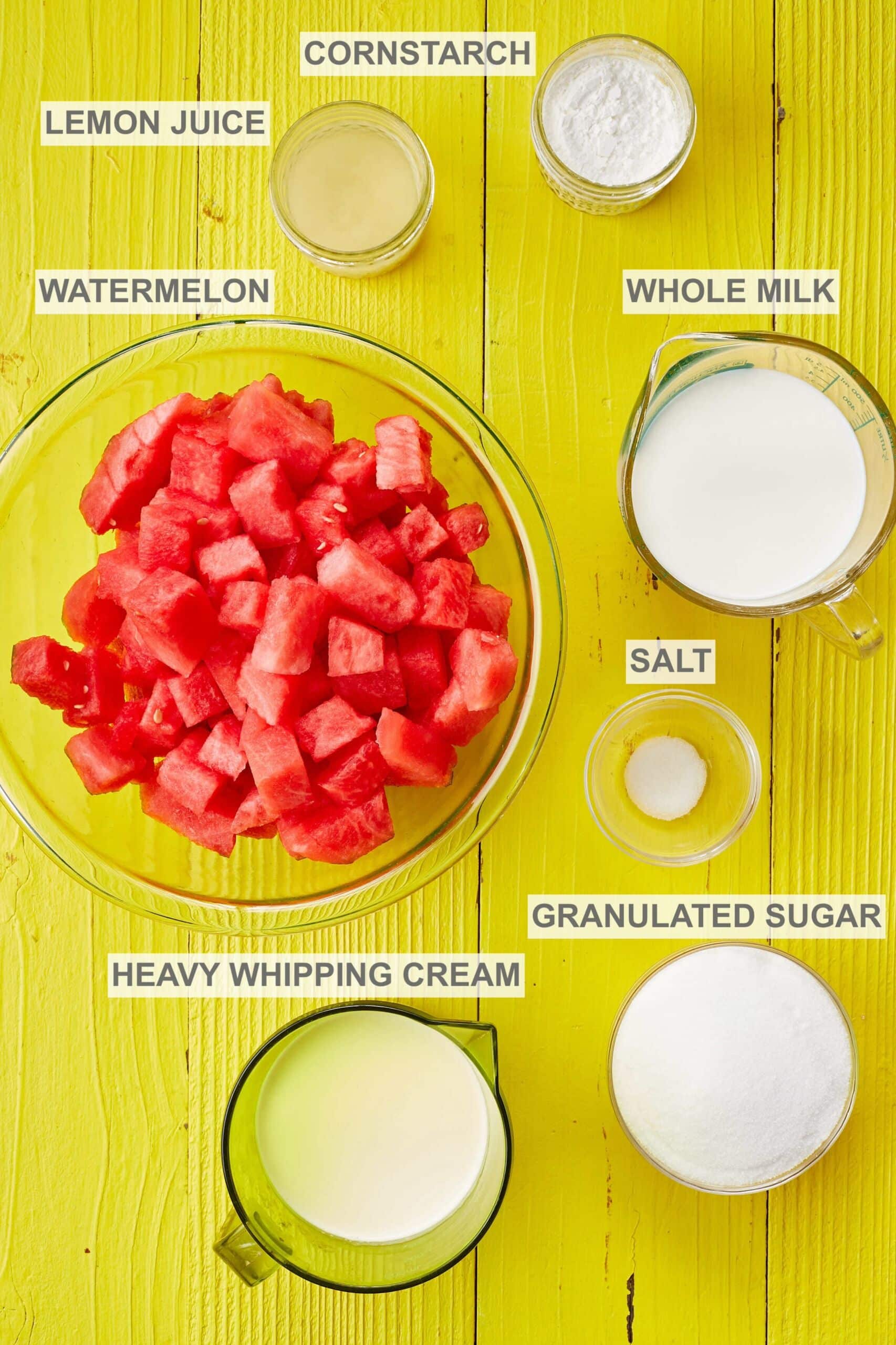 Key Ingredients of Sicilian Eggless Watermelon Gelato